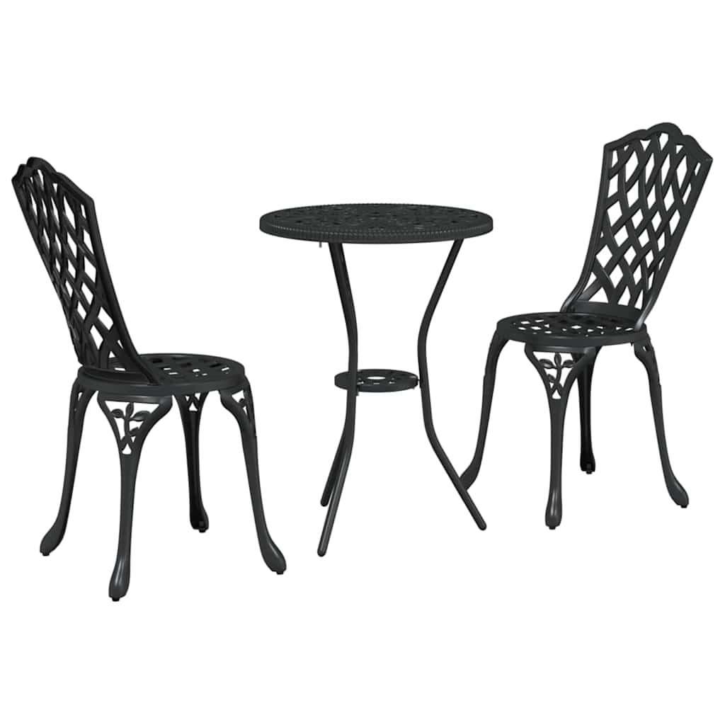 Garten Bistro Set 3 Stk. Schwarz Aluminium