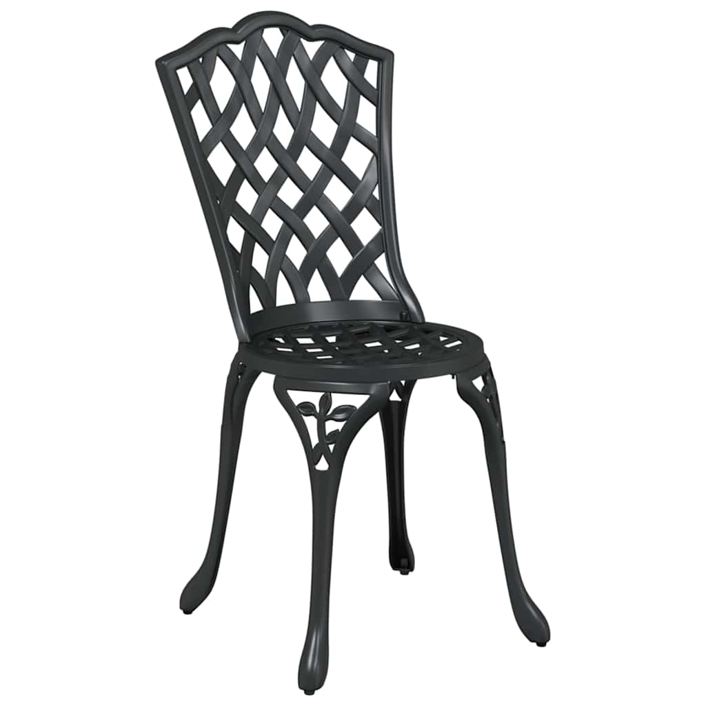 Garten Bistro Set 3 Stk. Schwarz Aluminium