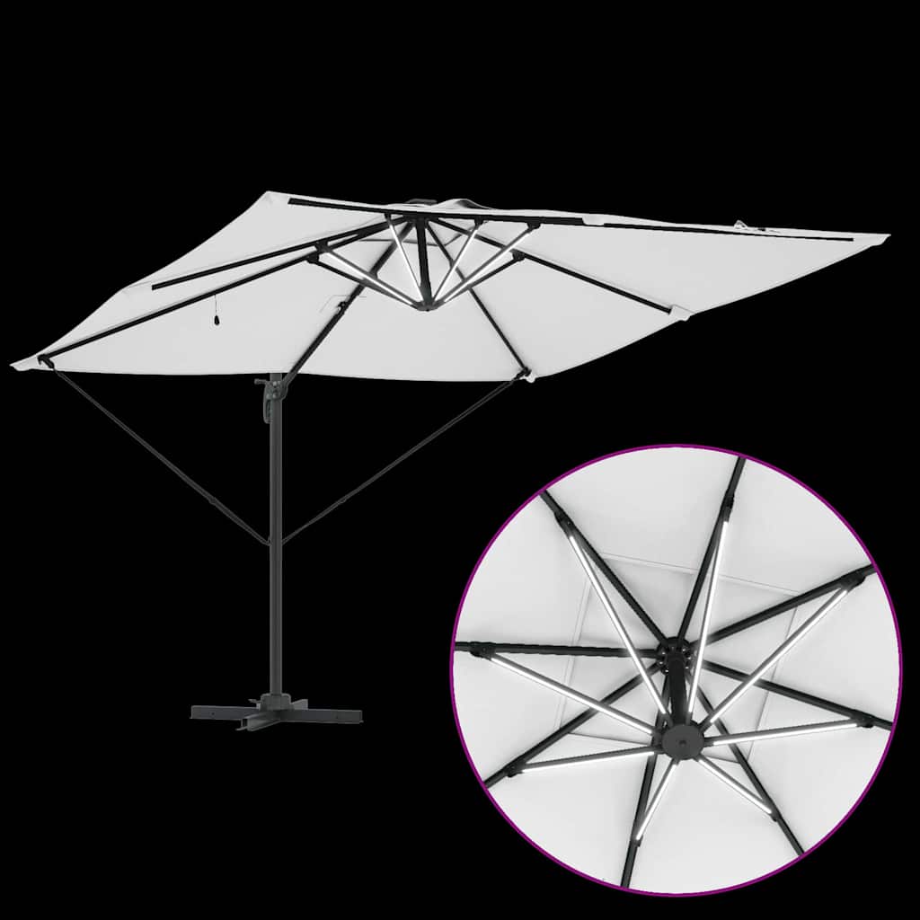 Sonnenschirm Sandfarbe 286 x 285 x 270 cm Aluminium
