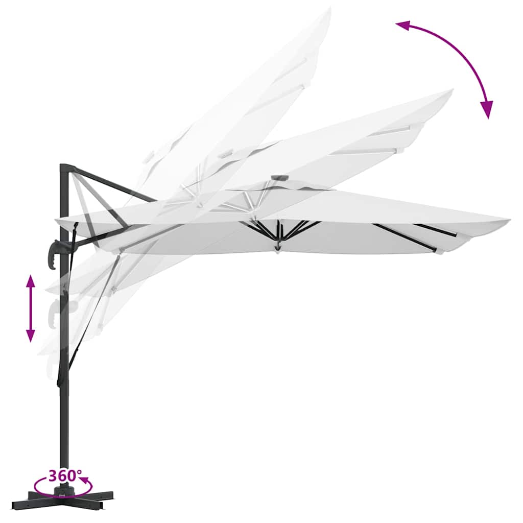 Sonnenschirm Sand 286 x 284 x 270 cm Aluminium und Polyester