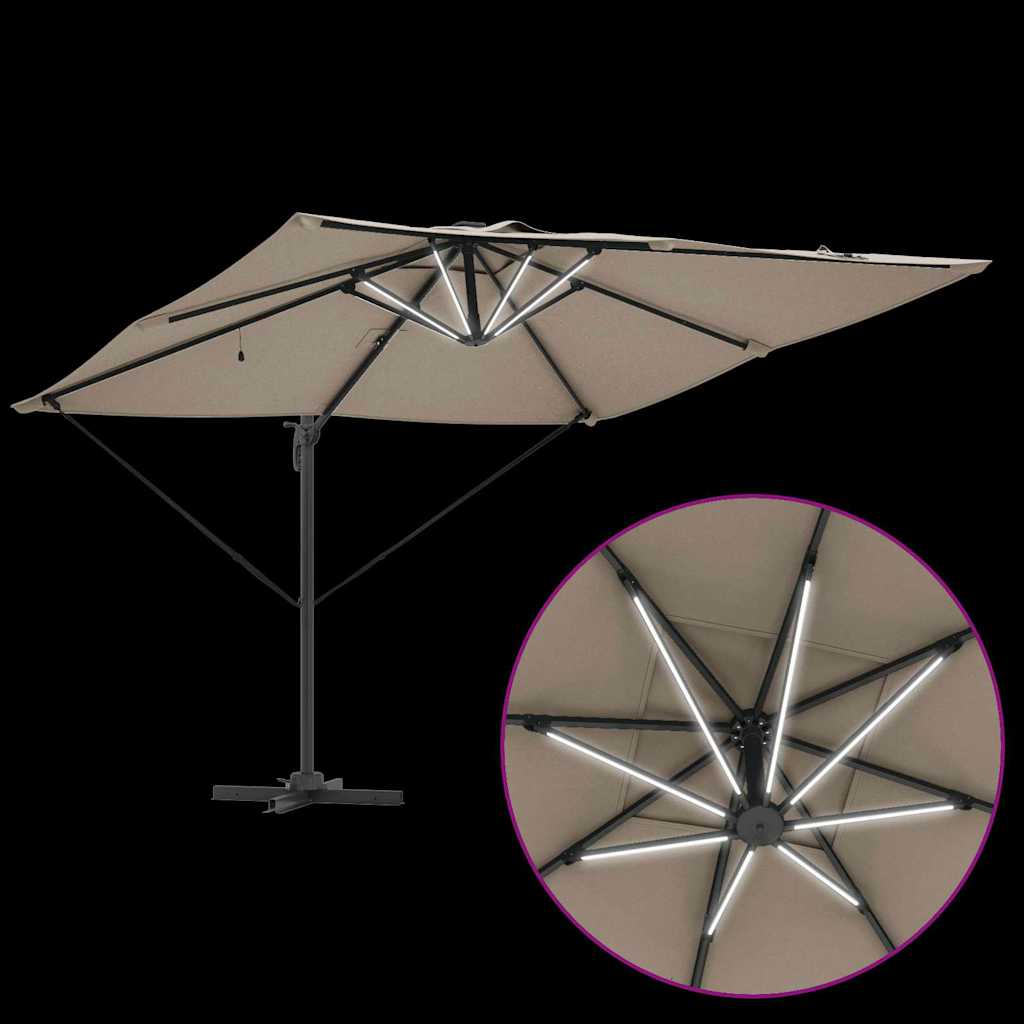 Sonnenschirm Taupe 286 x 285 x 270 cm Aluminium