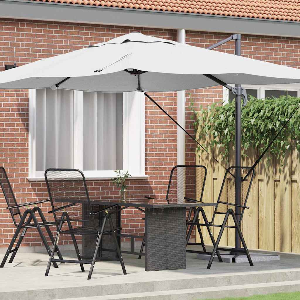 Sonnenschirm Sand 351 x 250 x 260 cm Polyester und Aluminium