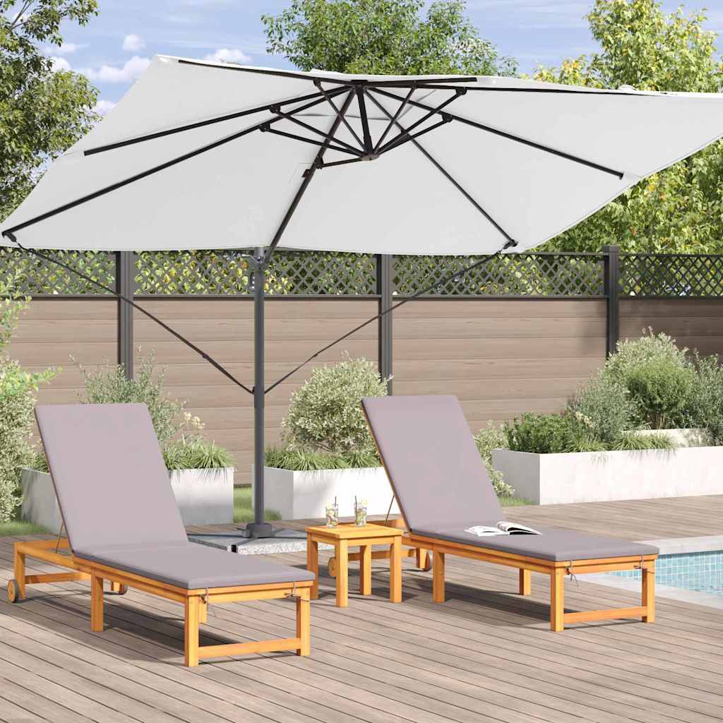 Sonnenschirm Sand 351 x 250 x 260 cm Polyester und Aluminium