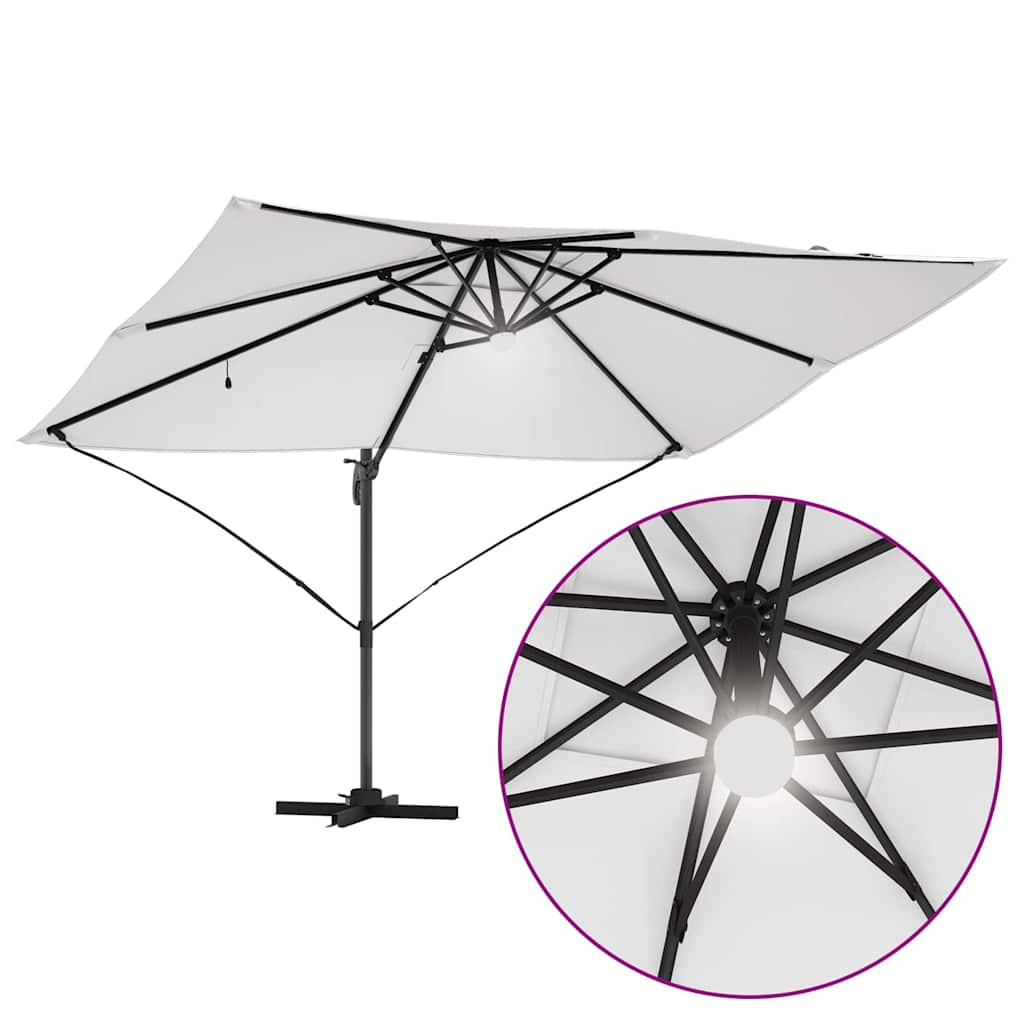 Sonnenschirm Sand 351 x 250 x 253 cm Polyester und Aluminium
