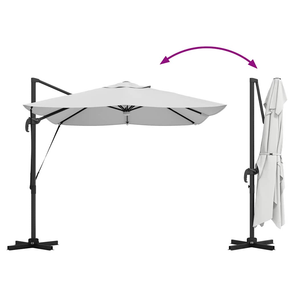 Sonnenschirm Sand 351 x 250 x 253 cm Polyester und Aluminium