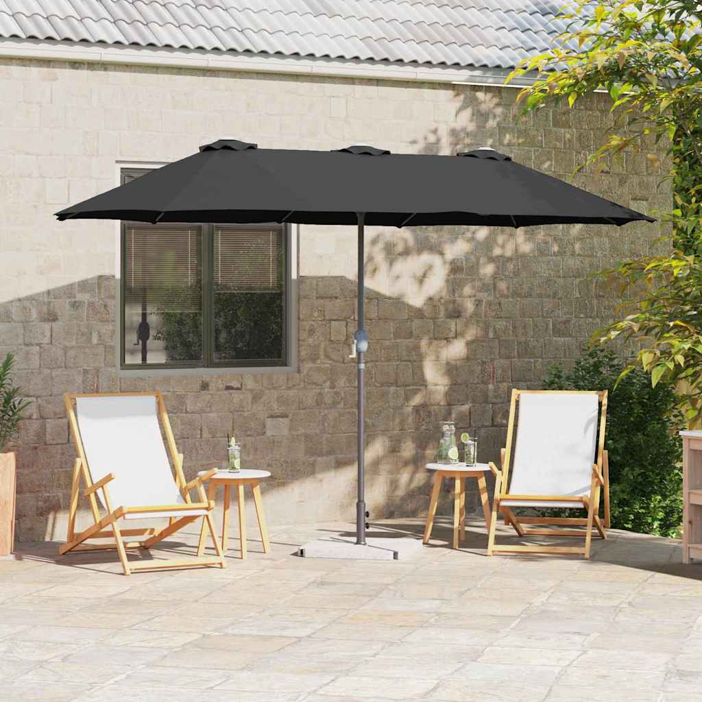 Garten-Sonnenschirm Schwarz 370 x 197 x 239 cm