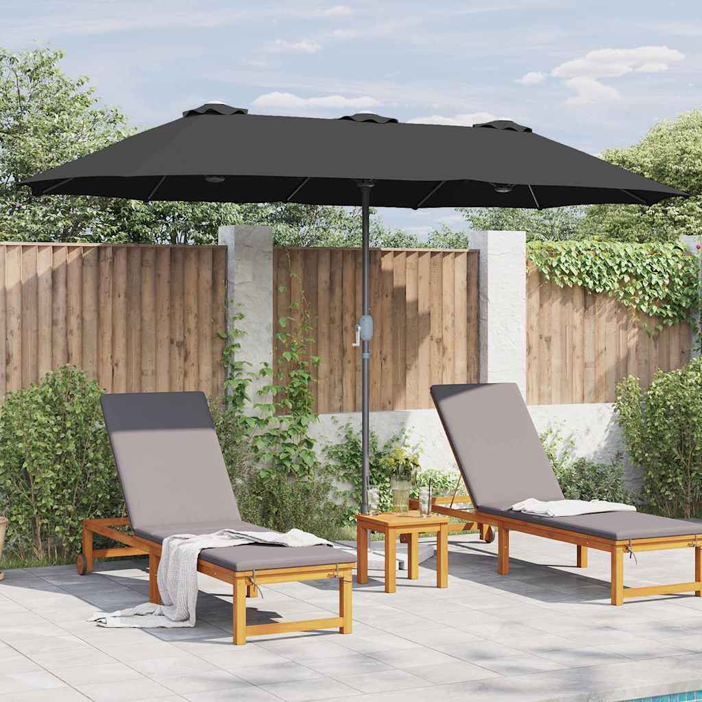 Garten-Sonnenschirm Schwarz 370 x 197 x 239 cm