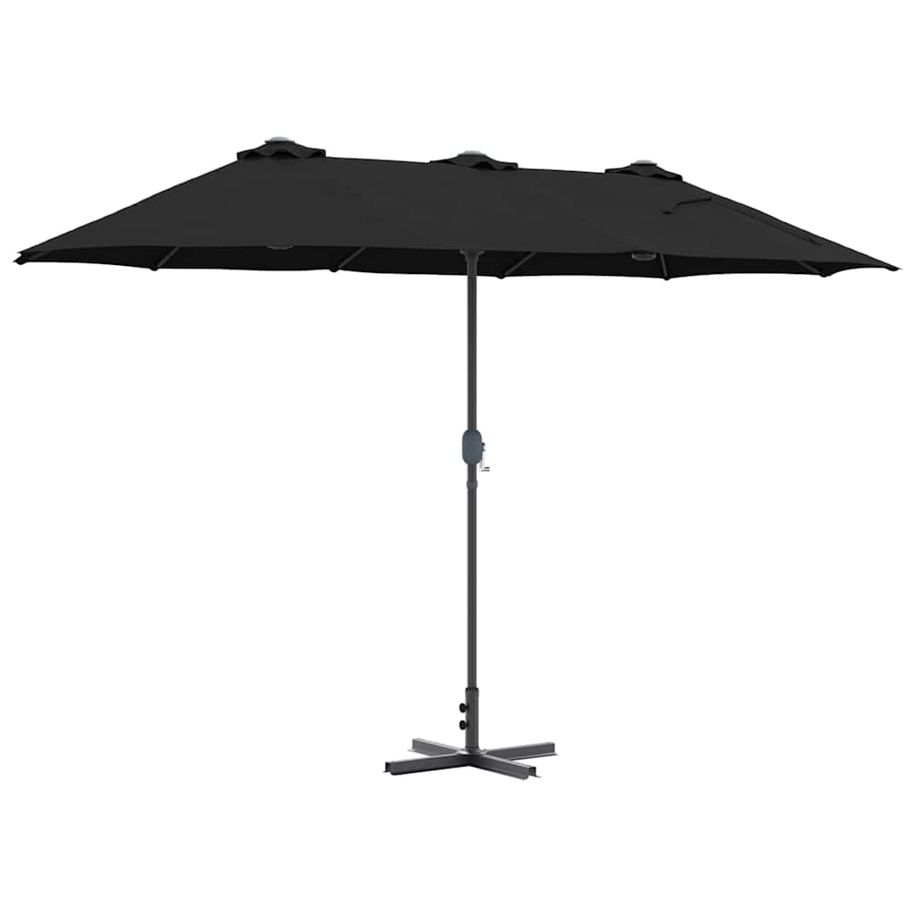 Garten-Sonnenschirm Schwarz 370 x 197 x 239 cm