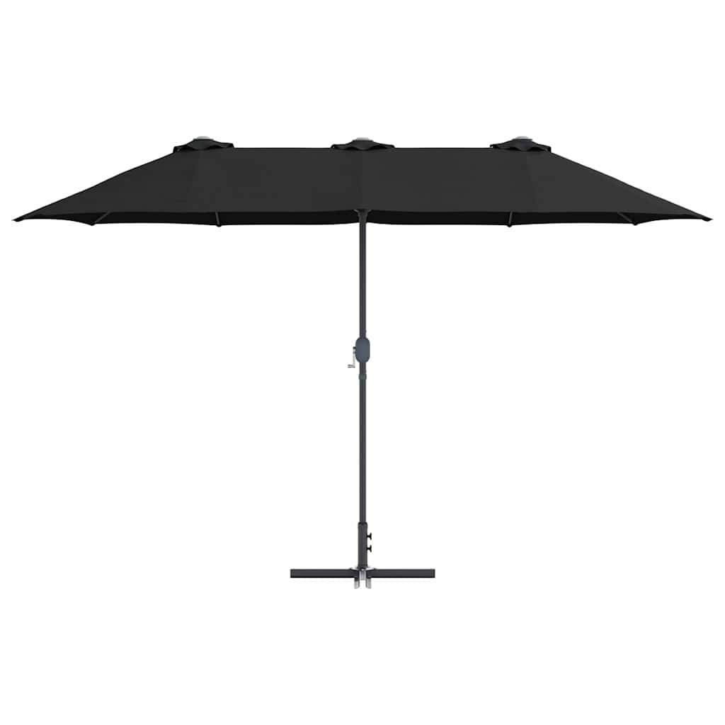 Garten-Sonnenschirm Schwarz 370 x 197 x 239 cm