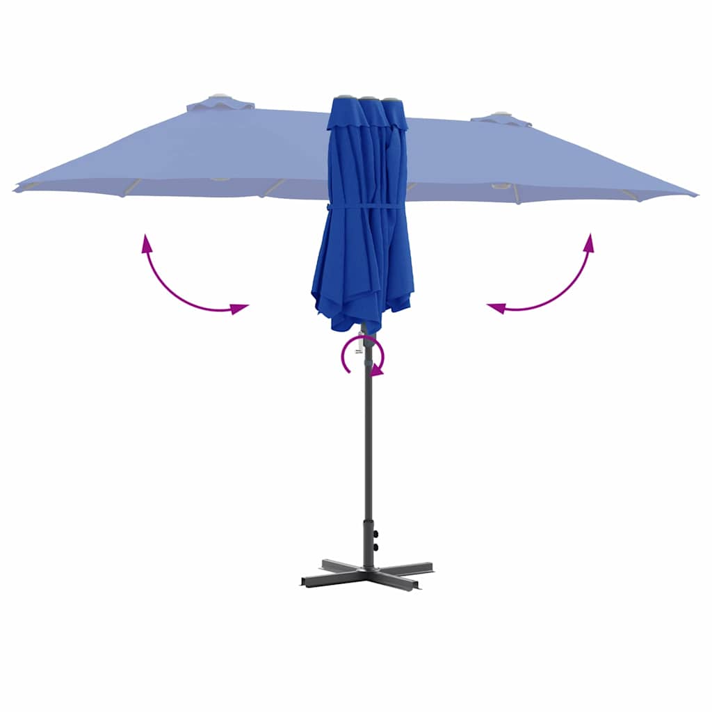 Garten-Sonnenschirm 370 x 197 x 239 cm Polyester und Aluminium