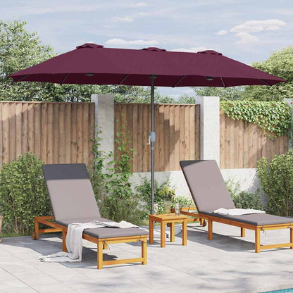 Garten-Sonnenschirm Bordeauxrot 370 x 197 x 239 cm
