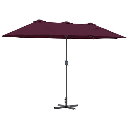 Garten-Sonnenschirm Bordeauxrot 370 x 197 x 239 cm