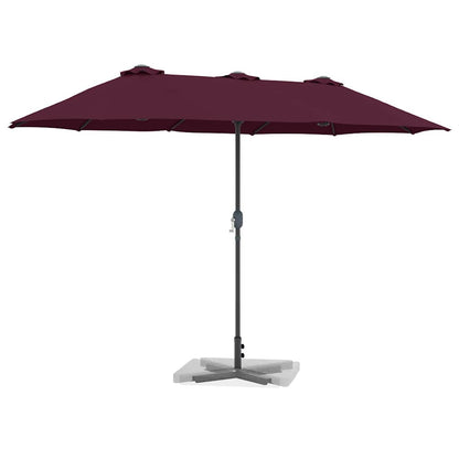 Garten-Sonnenschirm Bordeauxrot 370 x 197 x 239 cm