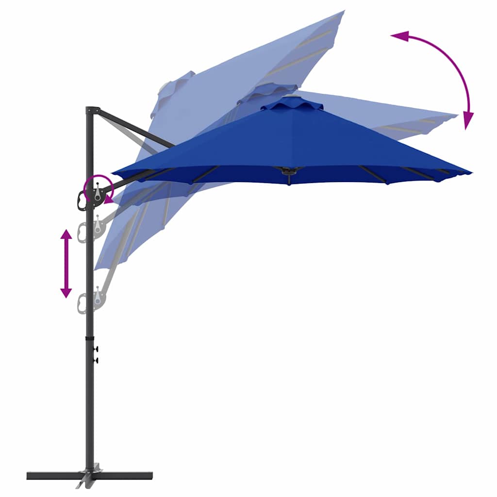 Sonnenschirm 372 x 198 x 243 cm Polyester und Aluminium