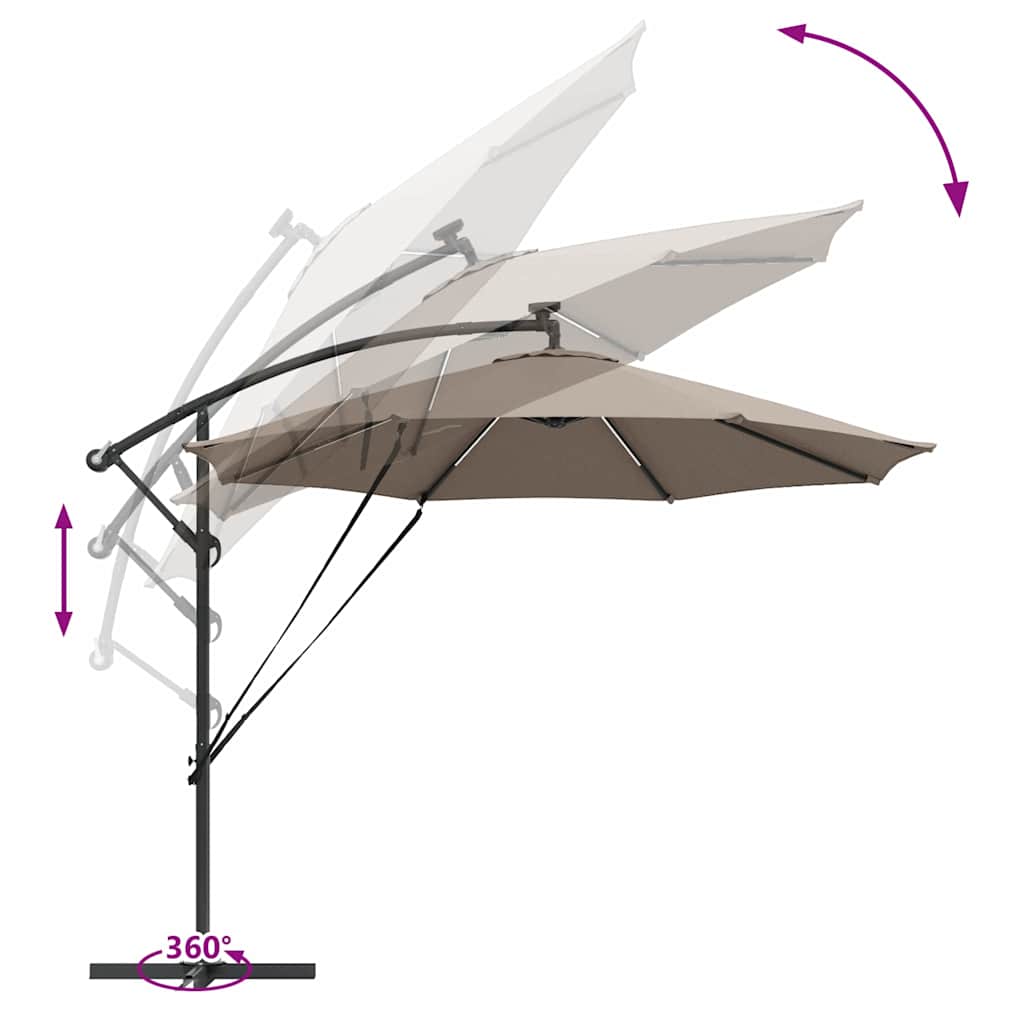 Sonnenschirm Taupe 294 x 294 x 248 cm Polyester und Aluminium