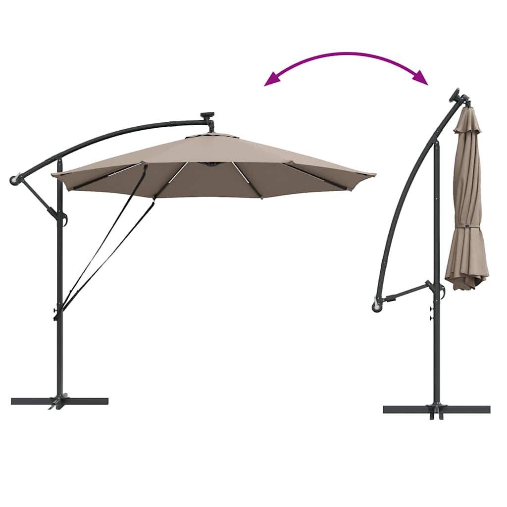Sonnenschirm Taupe 294 x 294 x 248 cm Polyester und Aluminium