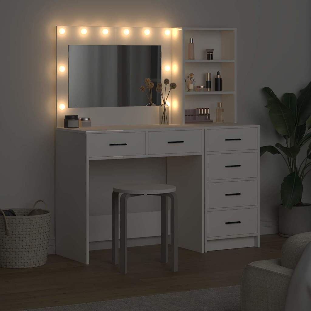 Schminktisch 2 Stk. Weiß 78,5 x 41 x 135 cm Holzwerkstoff