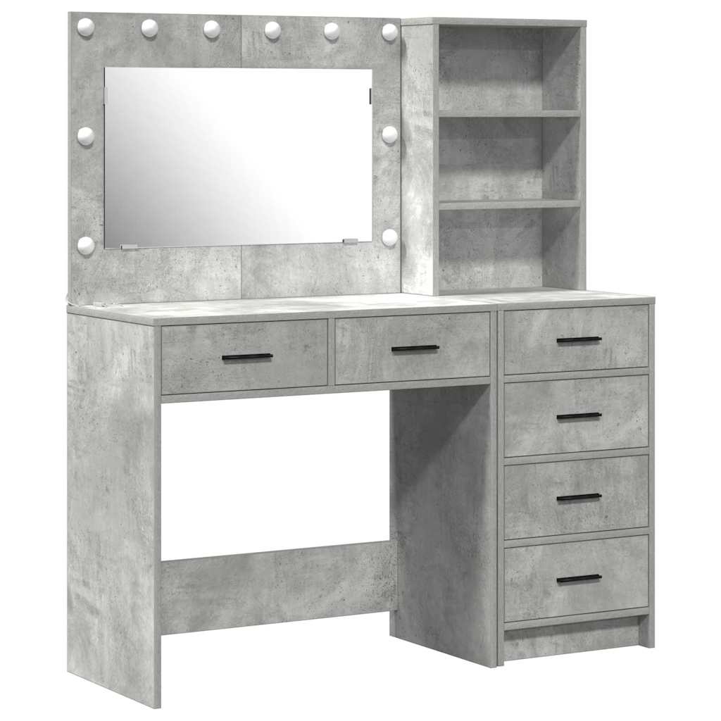 Schminktisch mit Regal Grau 78,5 x 41 x 135 cm Holzwerkstoff