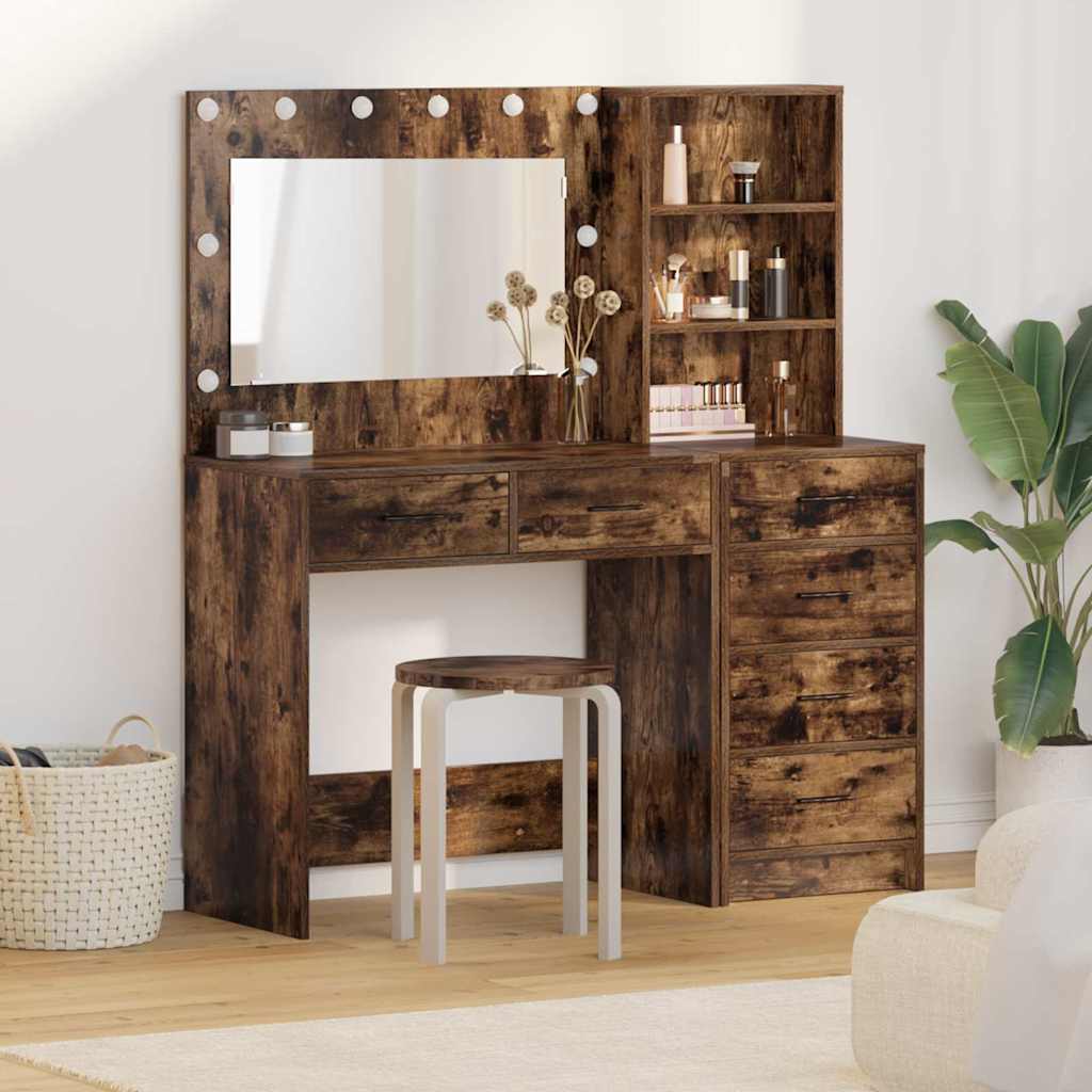 Schminktisch 2 Stk. Braun 78,5 x 41 x 135 cm Holzwerkstoff