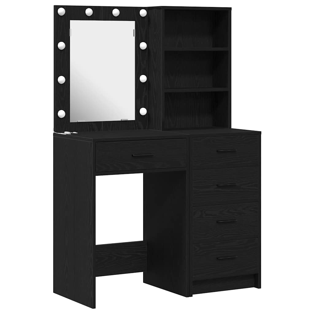 Schminktisch 2 stk. Schwarz 50 x 41 x 135 cm Holzwerkstoff