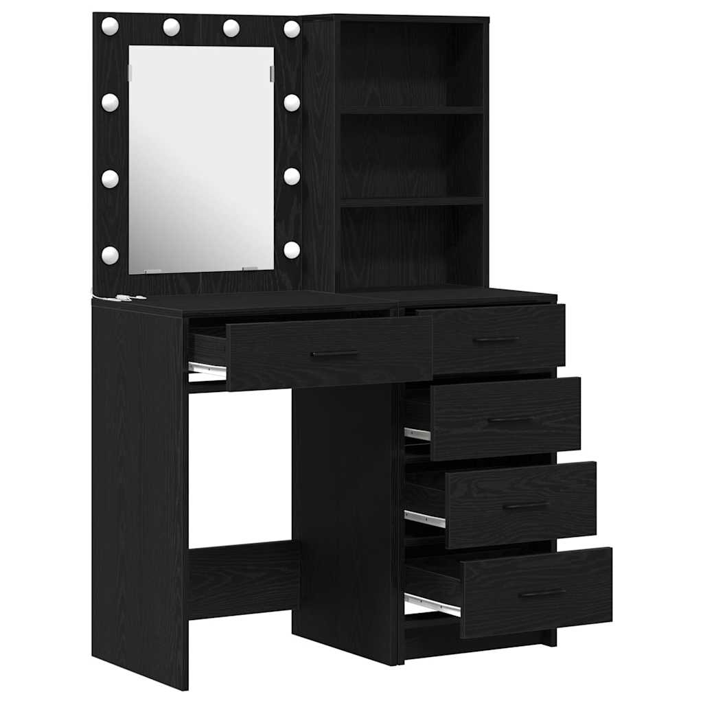 Schminktisch 2 stk. Schwarz 50 x 41 x 135 cm Holzwerkstoff