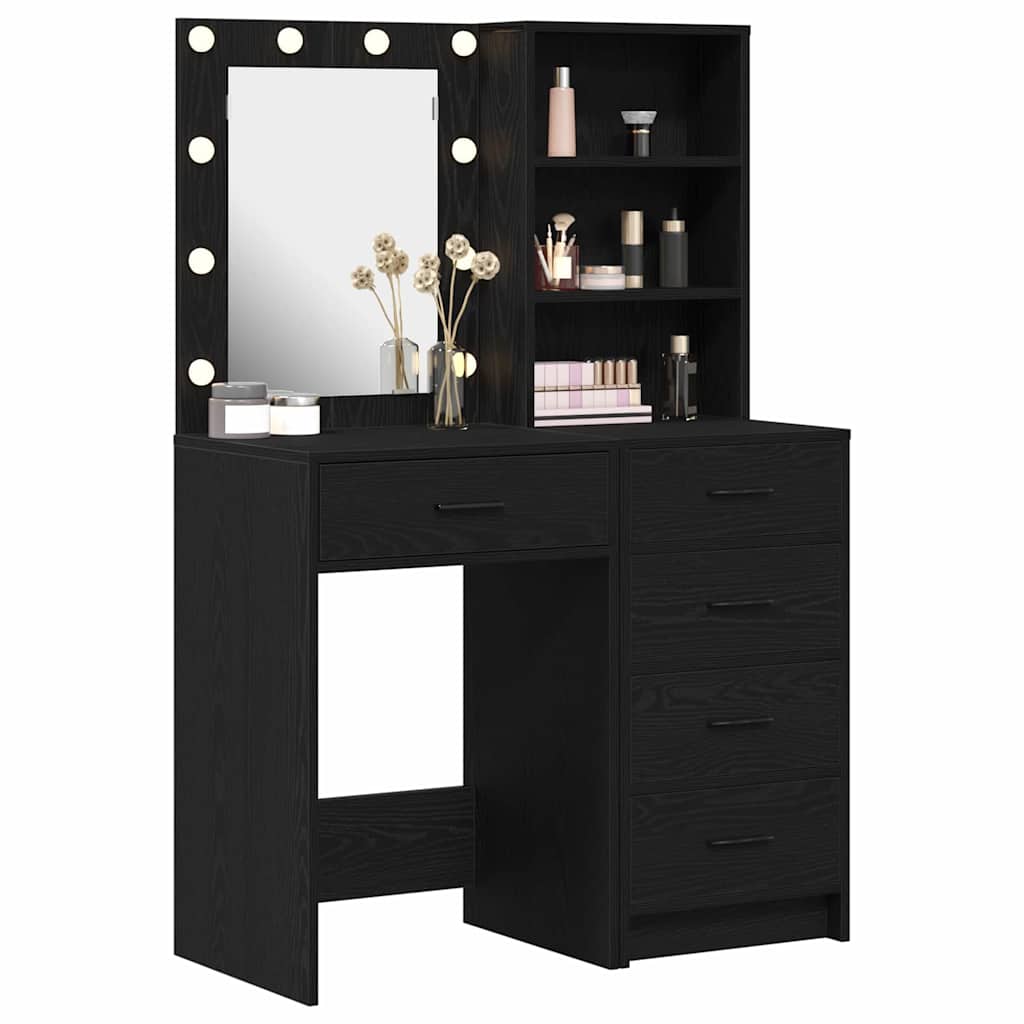 Schminktisch 2 stk. Schwarz 50 x 41 x 135 cm Holzwerkstoff