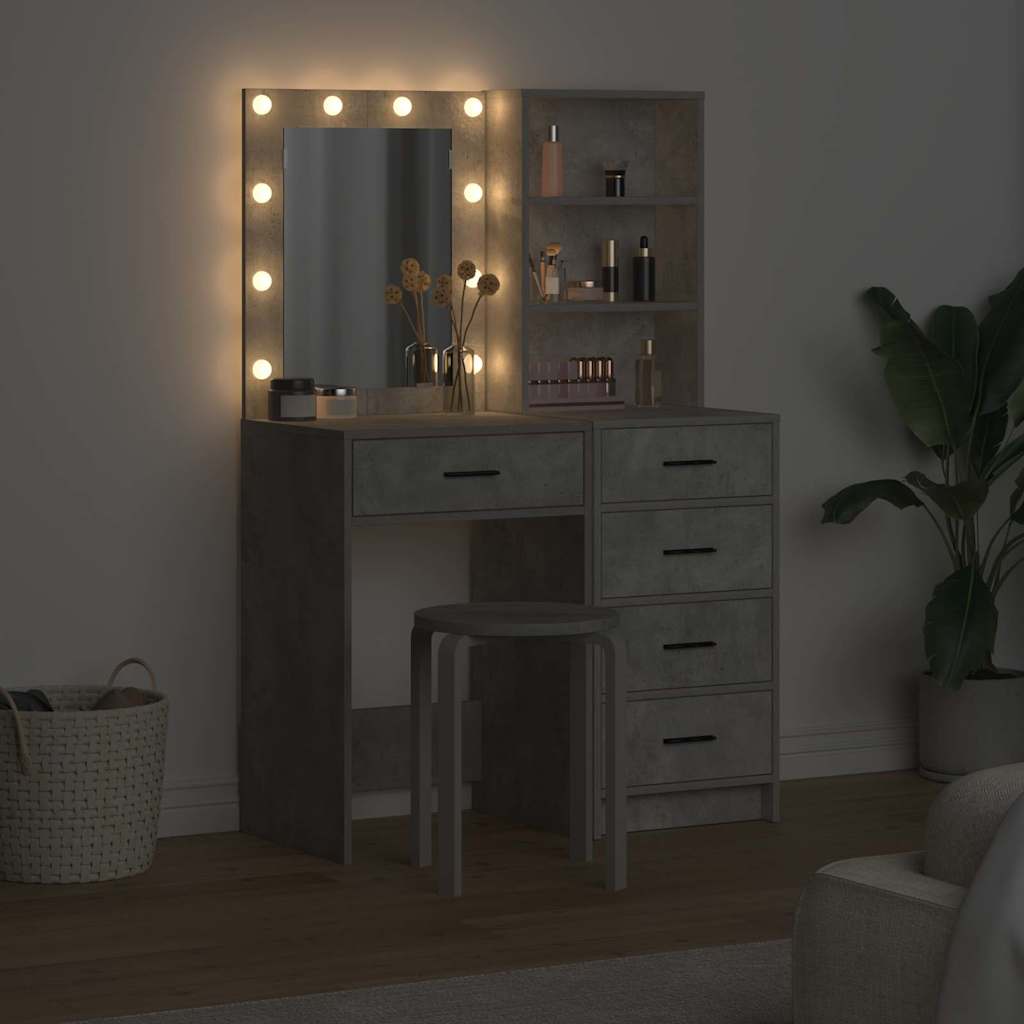 Schminktisch 2 pcs Grau 50 x 41 x 135 cm Holzwerkstoff