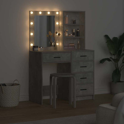 Schminktisch 2 stk. Grau 50 x 41 x 135 cm Holzwerkstoff