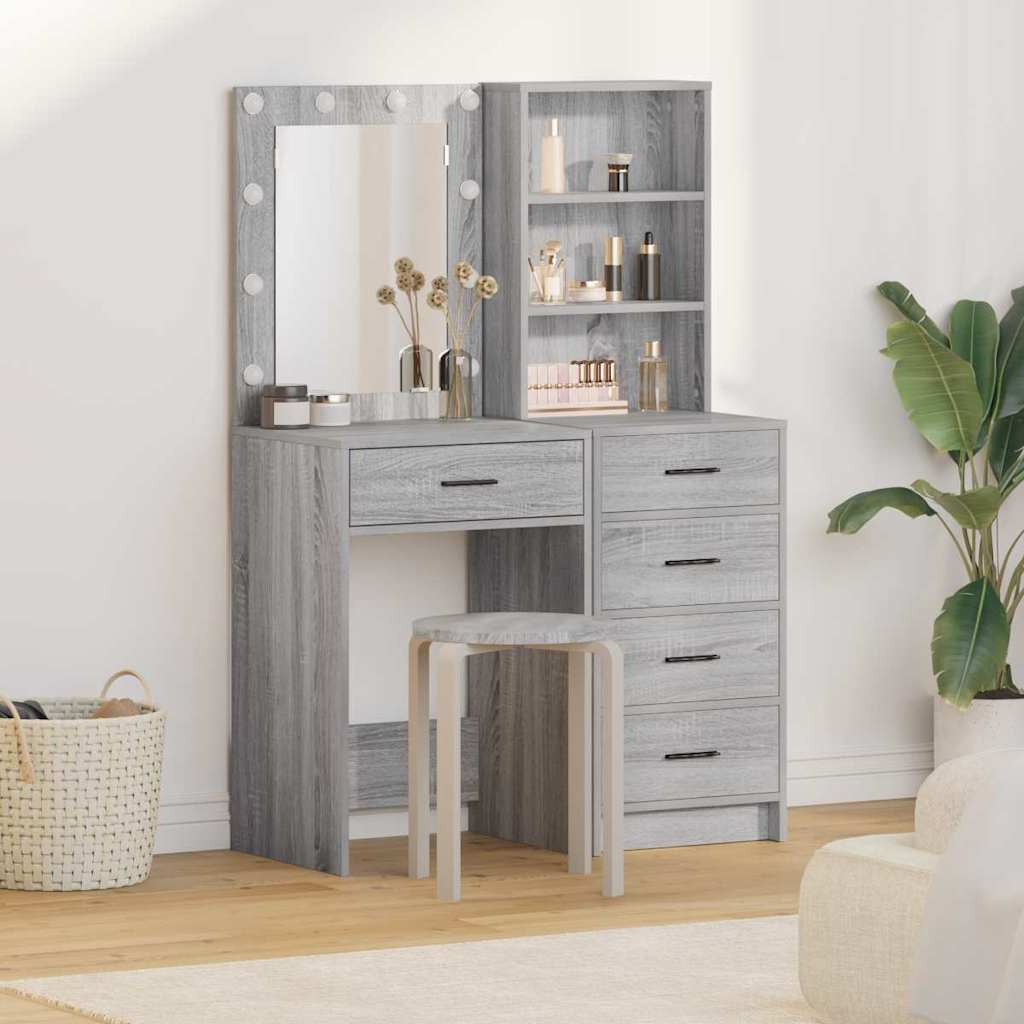 Schminktisch 2 stk. Grau 50 x 41 x 135 cm Holzwerkstoff