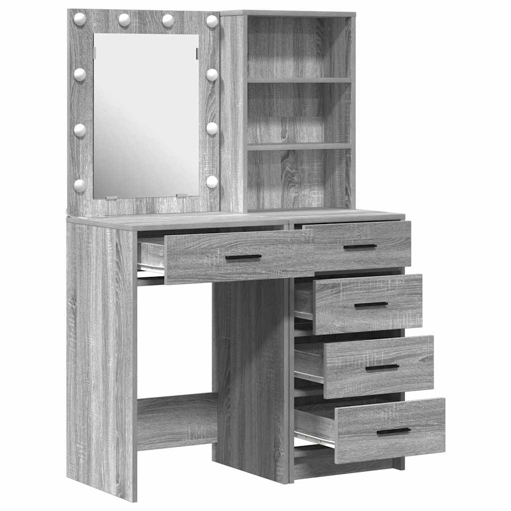 Schminktisch 2 stk. Grau 50 x 41 x 135 cm Holzwerkstoff