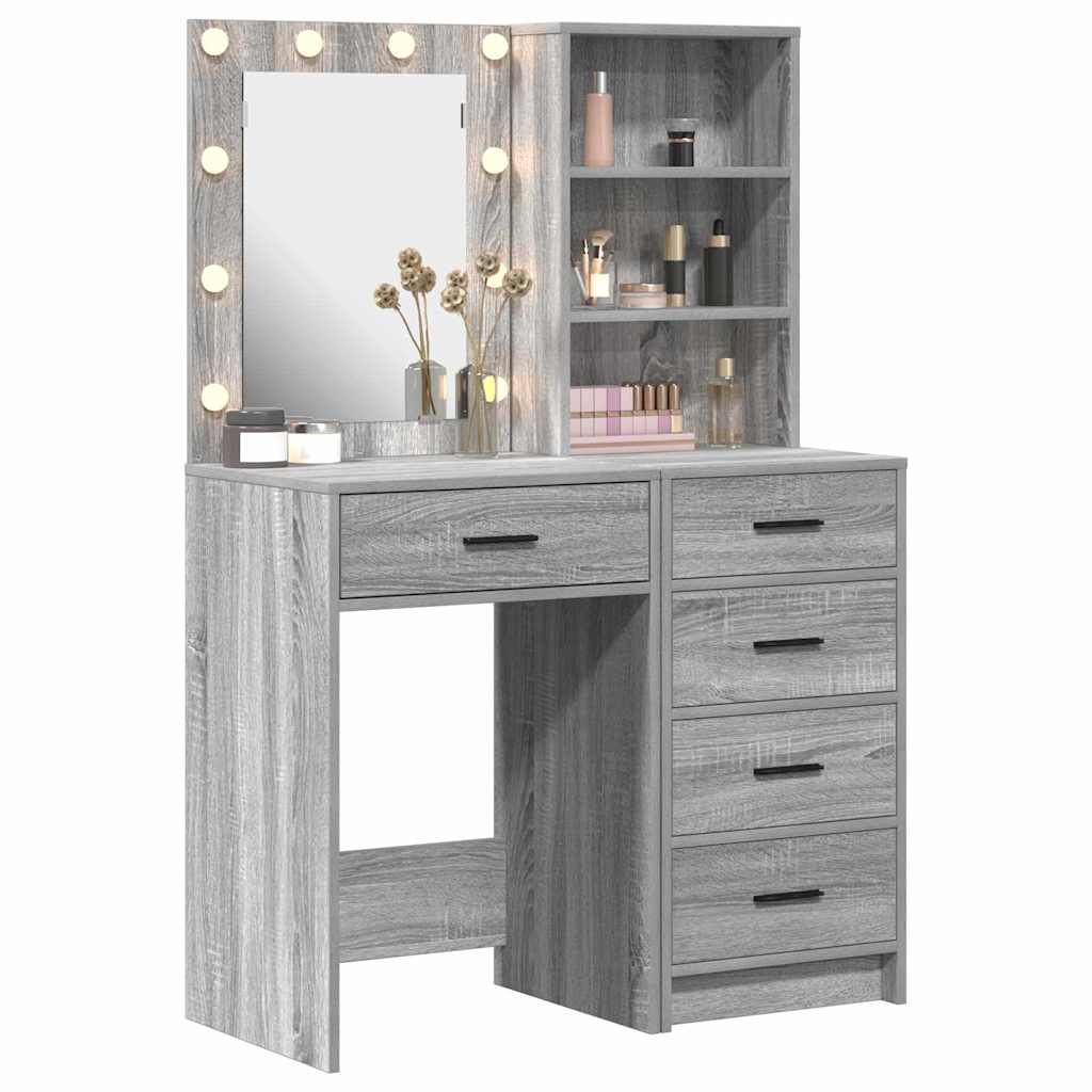 Schminktisch 2 stk. Grau 50 x 41 x 135 cm Holzwerkstoff