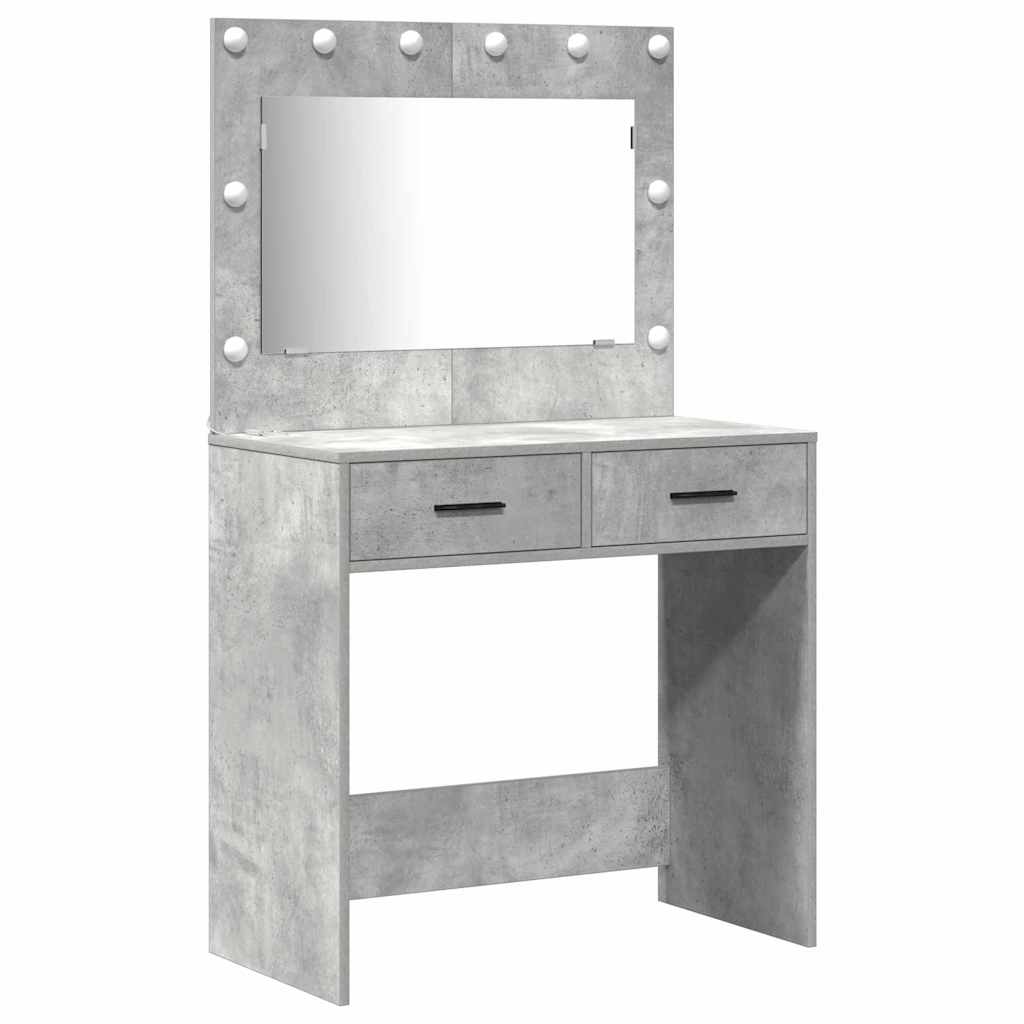 Schminktisch 3 stk. Betongrau 78,5 x 41 x 135 cm Holzwerkstoff