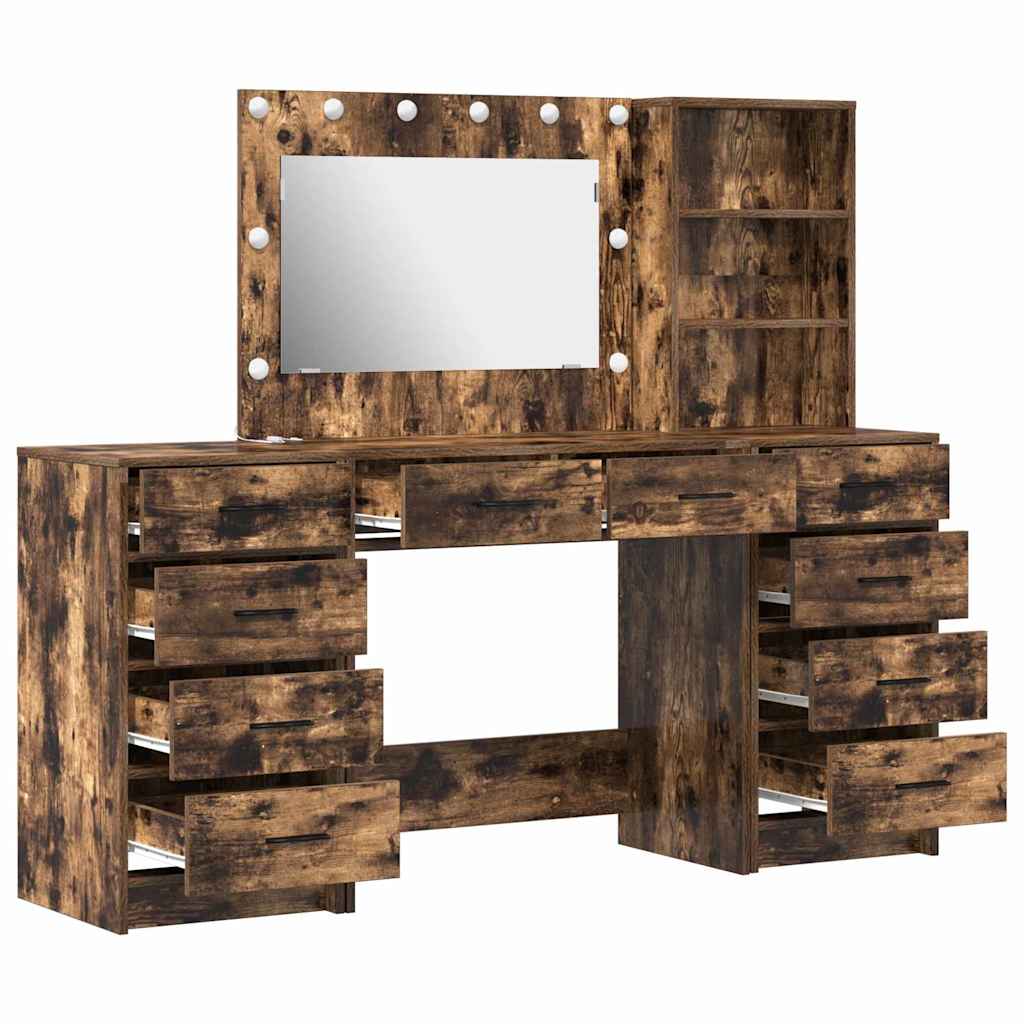 Schminktisch 3 stk. Räuchereiche 78,5 x 41 x 135 cm