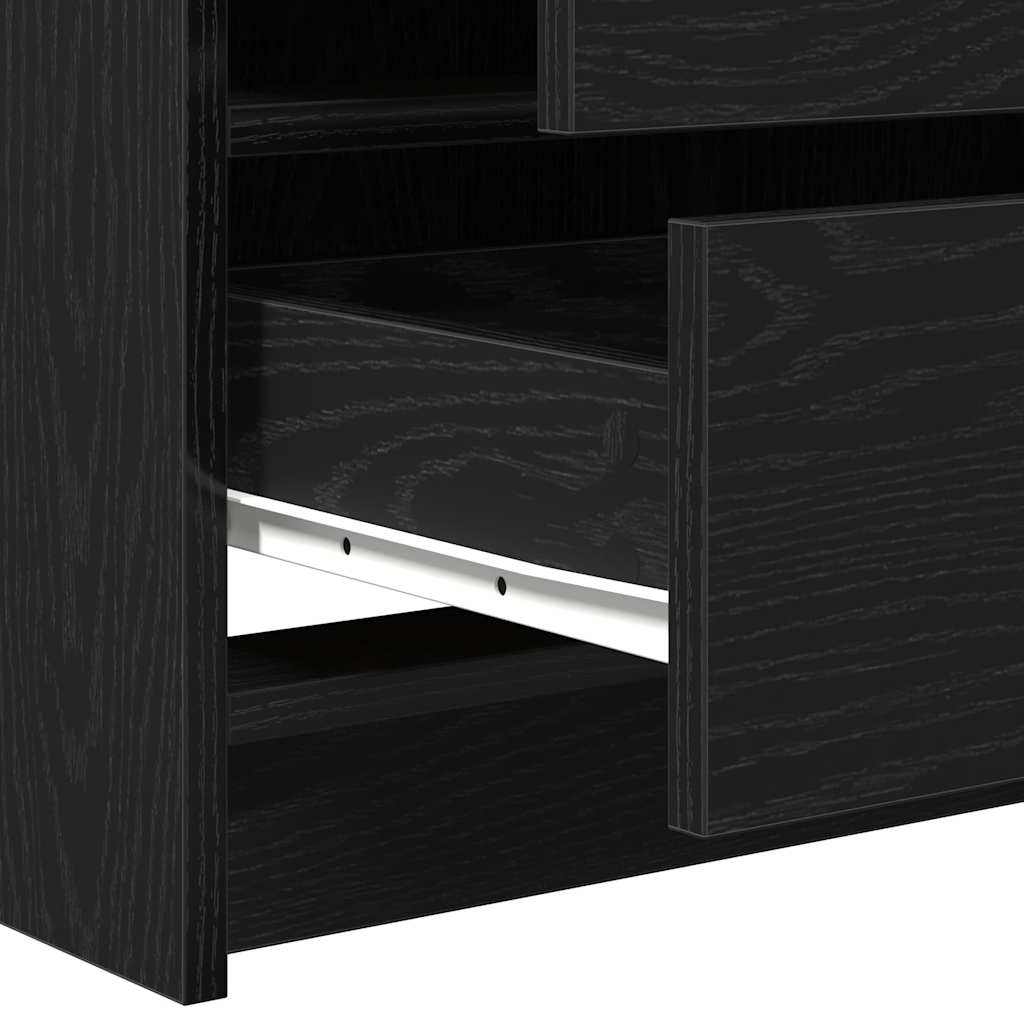 Schminktisch 3 stk. Schwarz Eichen-Optik 40 x 41 x 135 cm