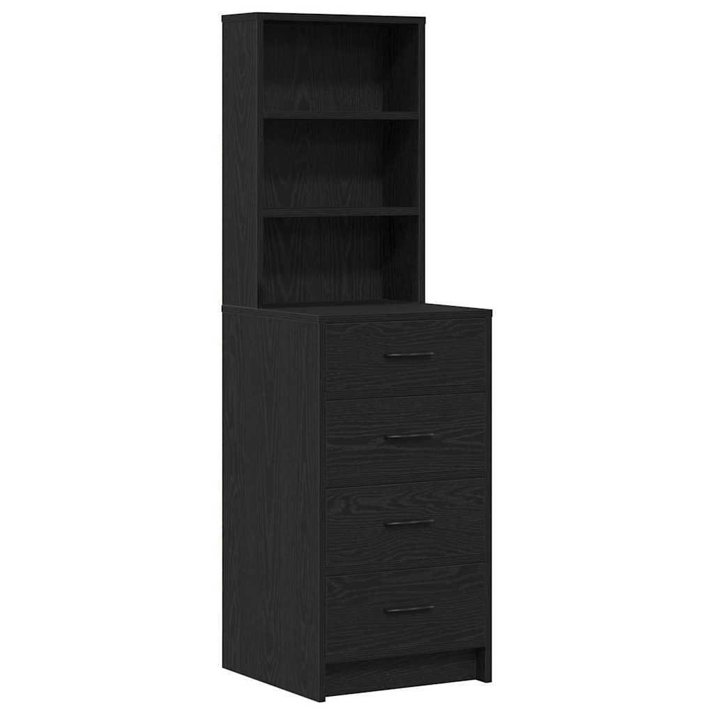Schminktisch 3 stk. Schwarz Eichen-Optik 40 x 41 x 135 cm