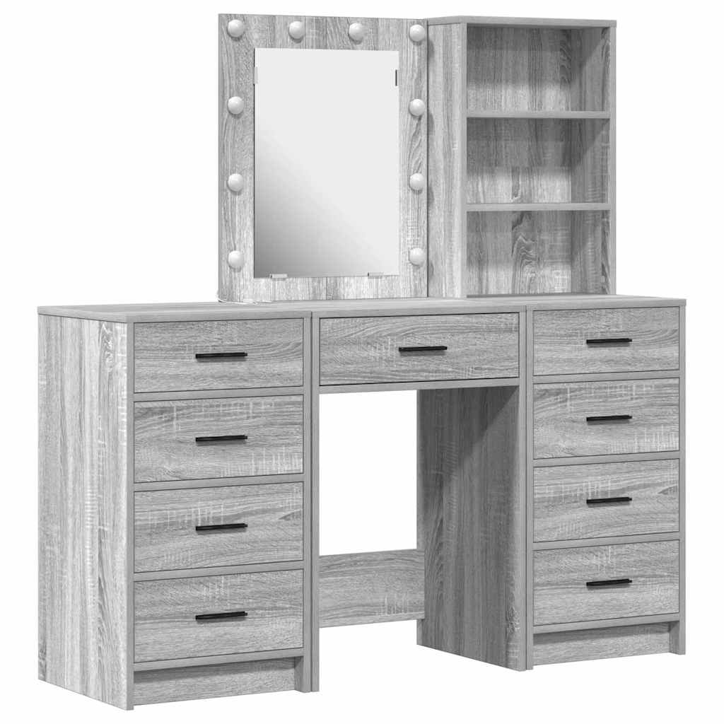Schminktisch 3 pcs Grau 40 x 41 x 135 cm Holzwerkstoff