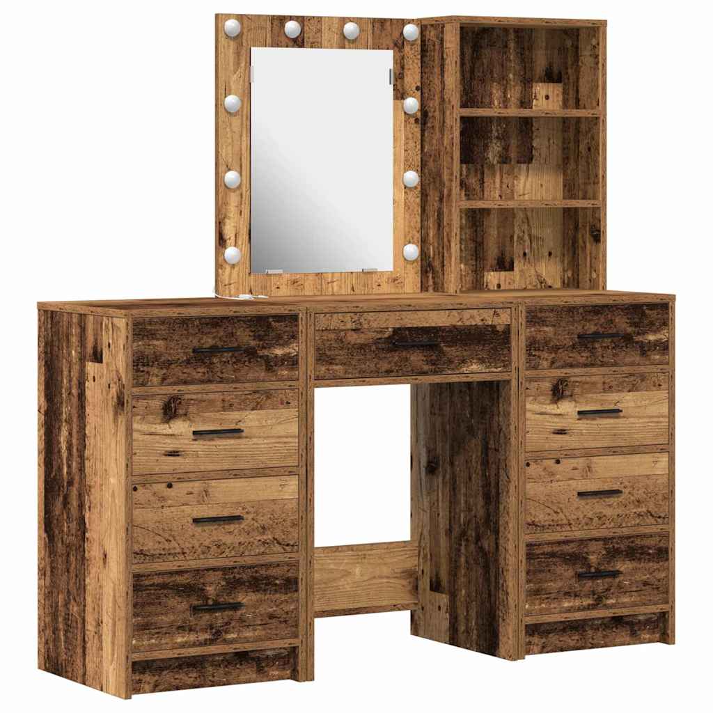 Schminktisch 3 stk. Altholz 40 x 41 x 135 cm Holzwerkstoff