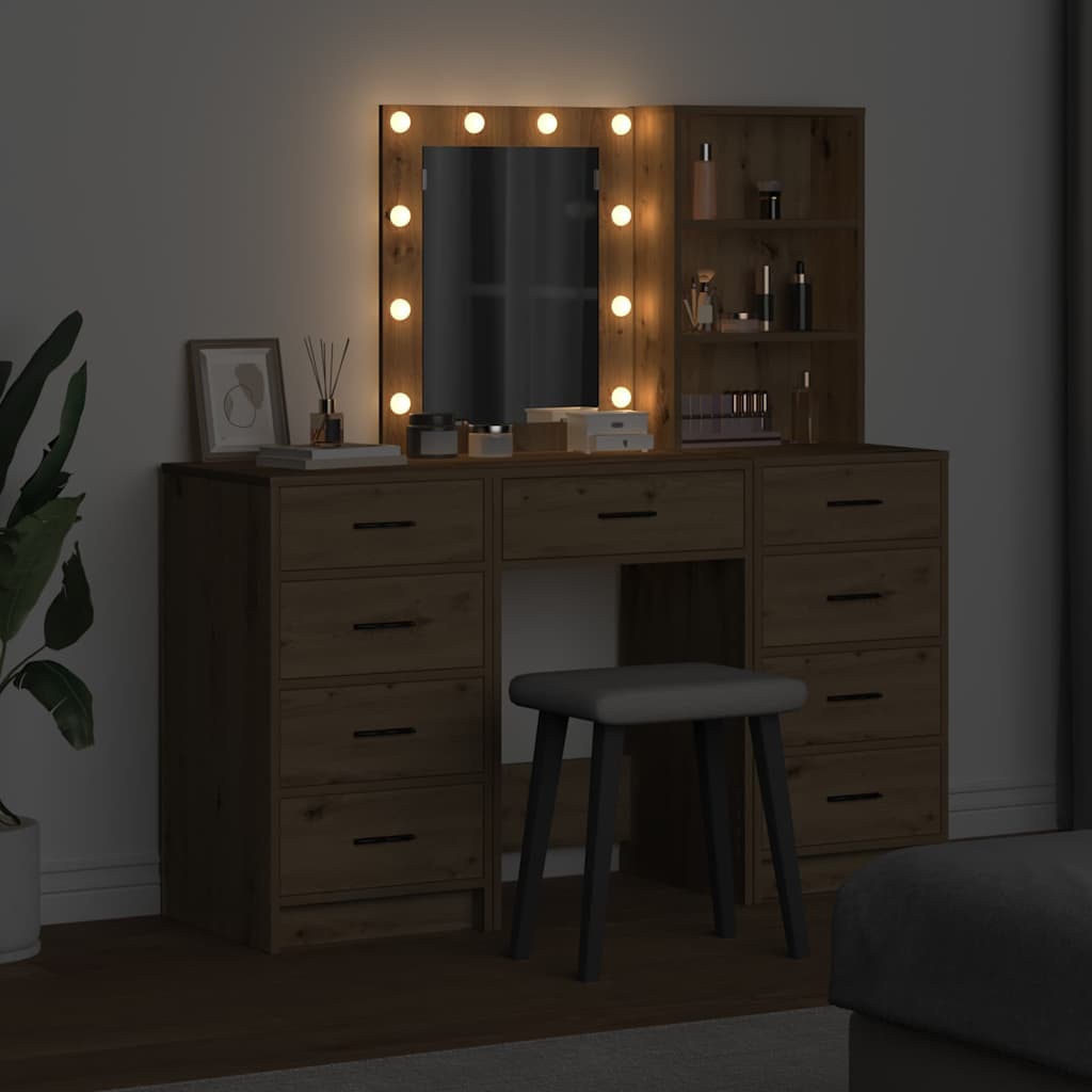 Schminktisch 3 stk. Artisan-Eiche 40 x 41 x 135 cm