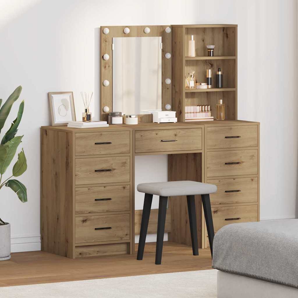 Schminktisch 3 stk. Artisan-Eiche 40 x 41 x 135 cm