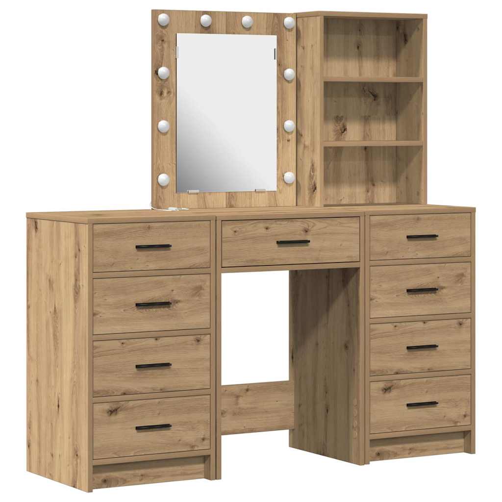 Schminktisch 3 stk. Artisan-Eiche 40 x 41 x 135 cm