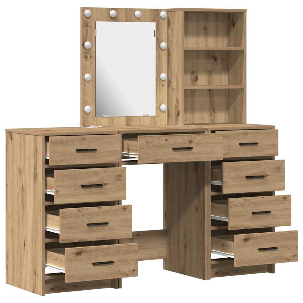 Schminktisch 3 stk. Artisan-Eiche 40 x 41 x 135 cm