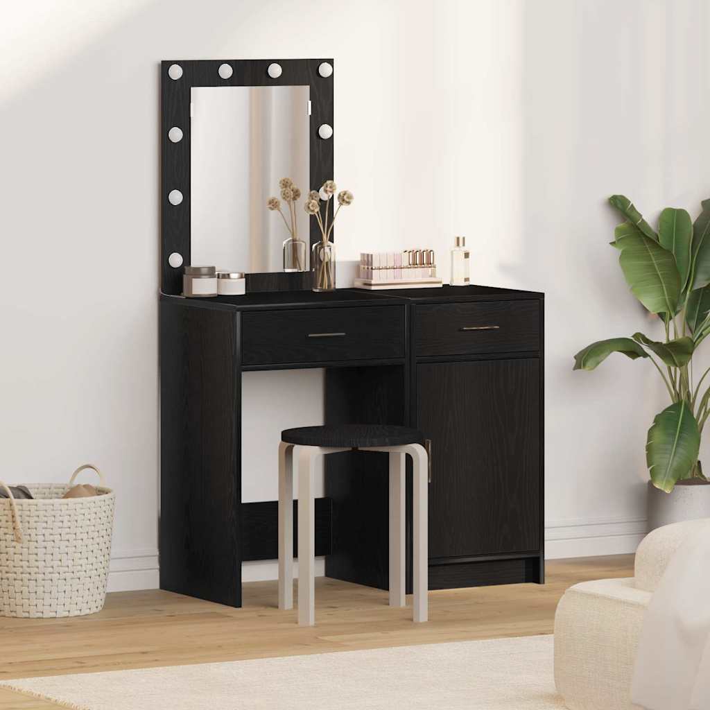 Schminktisch 2 stk. Schwarz 50 x 41 x 135 cm Holzwerkstoff