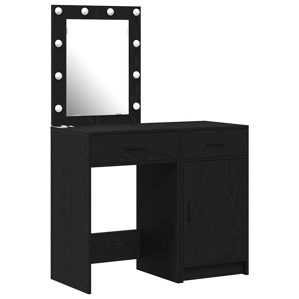 Schminktisch 2 stk. Schwarz 50 x 41 x 135 cm Holzwerkstoff