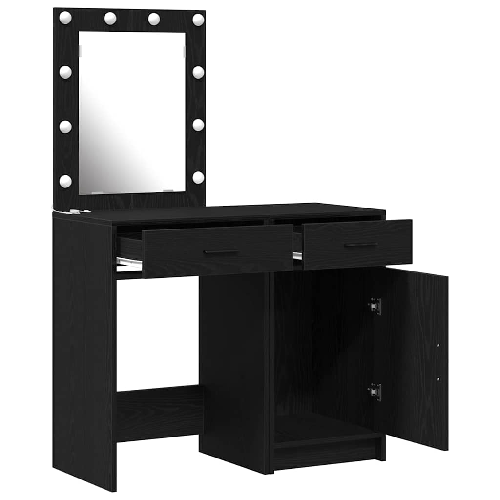 Schminktisch 2 stk. Schwarz 50 x 41 x 135 cm Holzwerkstoff