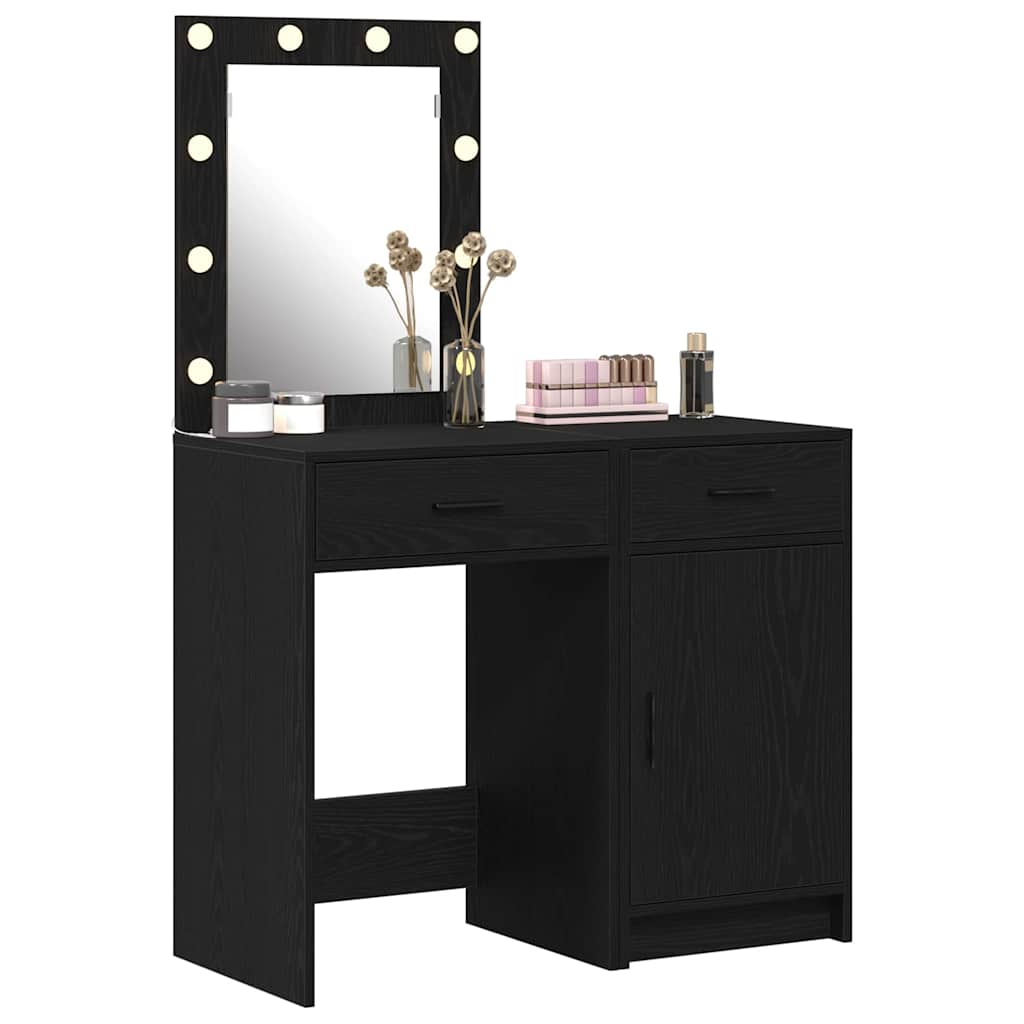 Schminktisch 2 stk. Schwarz 50 x 41 x 135 cm Holzwerkstoff