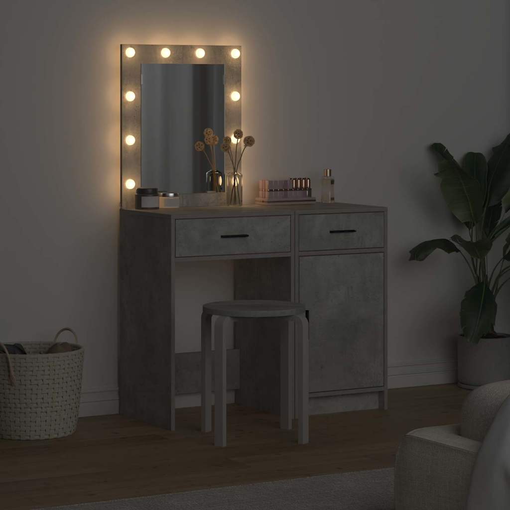 Schminktisch 2 stk. Grau 50 x 41 x 135 cm Holzwerkstoff