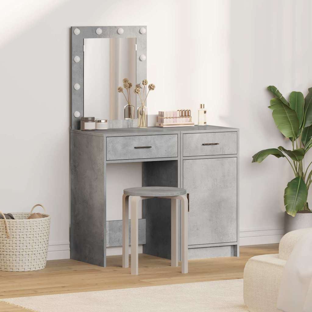 Schminktisch 2 stk. Grau 50 x 41 x 135 cm Holzwerkstoff