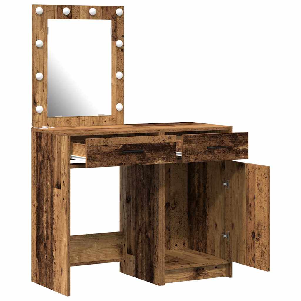 Schminktisch mit Tür 2 pcs Braun 50 x 41 x 135 cm Holzwerkstoff