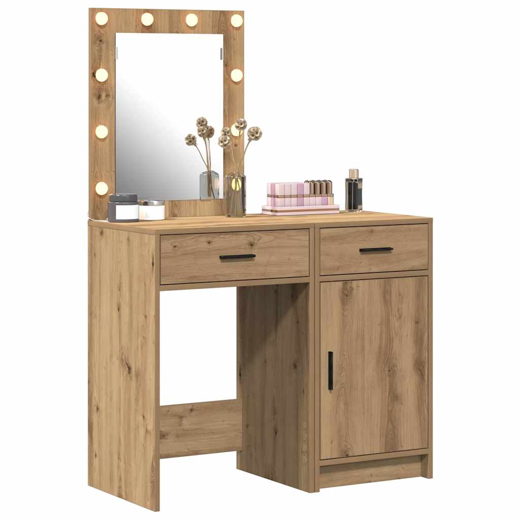 Schminktisch mit Tür 2 pcs Braun 50 x 41 x 135 cm Holzwerkstoff