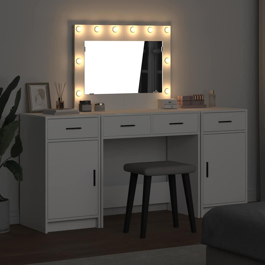 Schminktisch 3 stk. Weiß 78,5 x 41 x 135 cm Holzwerkstoff